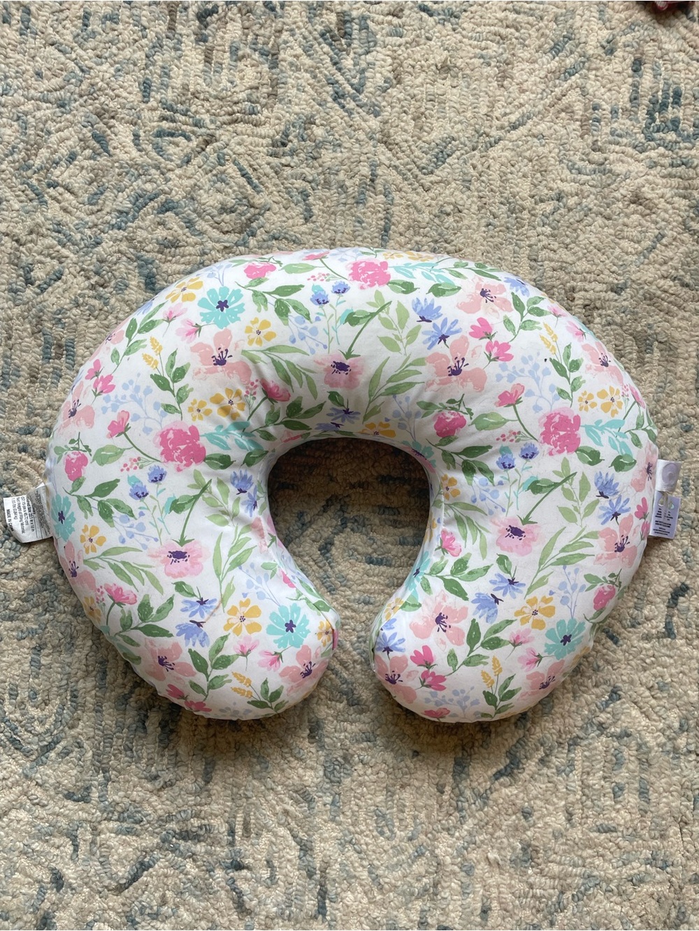 Boppy Floral Nursing Breastfeeding Pillow Removeable Cover U Shape